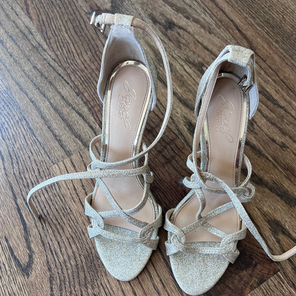 Sparkly Gold Heels — Badgley Mischka